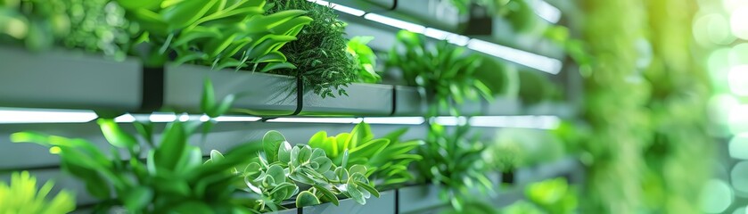 Vertical gardens display a closeup on innovative use of space, turning blank walls into lush, vertical landscapes