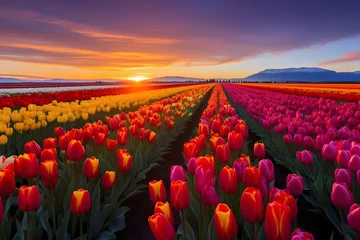 Poster field of tulips © Nature creative