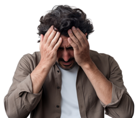 PNG Man doing facepalm shouting person human.