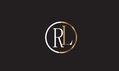 RL, LR , R, L Abstract Letters Logo Monogram	