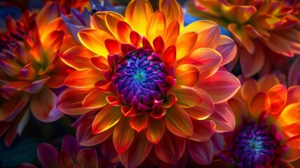 Vibrant blooms burst open in a display of fiery brilliance and intensity