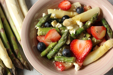 Fresh Fusion: Strawberry, Asparagus, and Feta Salad with Honey Mustard Dressing