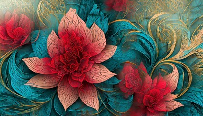 Ethereal Blossoms: 3D Emboss Floral Allover Pattern