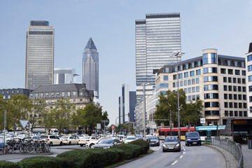 Cityscape in front of Frankfurt (Main) Hauptbahnhof, Germany - obrazy, fototapety, plakaty