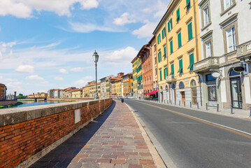 Street in Pisa - obrazy, fototapety, plakaty