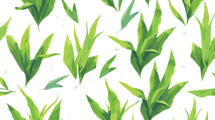 Seamless pattern of fresh green grass flat vector isolated