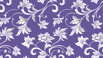 Fototapeta na wymiar Seamless texture of floral ornament on a violet background