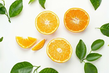 Oranges isolated white background 