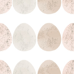 Seamless pattern with easter eggs, hand drawn illustration in watercolor style