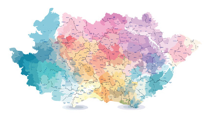 Serbia No Kosovo map - High detailed pastel color map