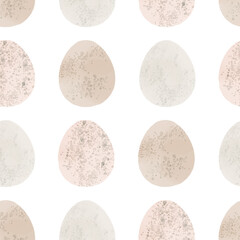 Seamless pattern with easter eggs, hand drawn illustration in watercolor style
