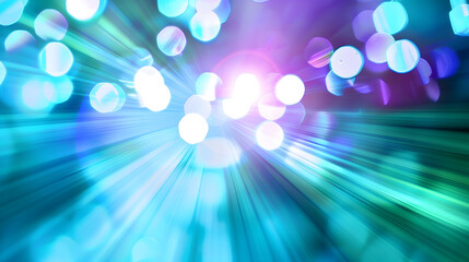 Blur neon rays Color light overlay Futuristic decoration filter Defocused blue green soft glow beam abstract copy space background : Generative AI