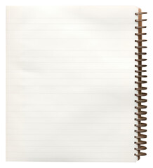 PNG  An empty notebook paper page document machine.
