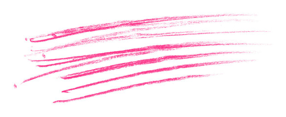 pink pencil strokes isolated on transparent background