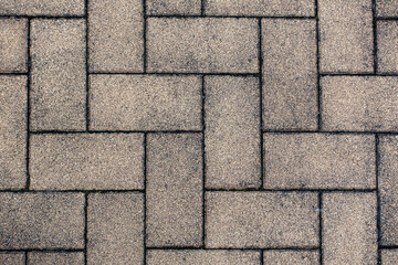 レンガの床の写真。テクスチャ素材。