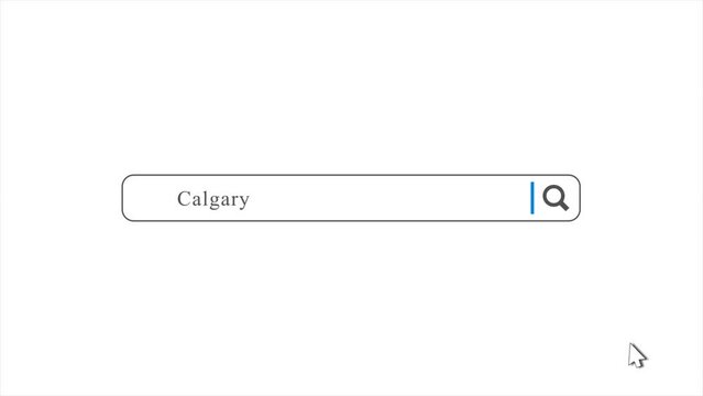 Calgary in Search Animation. Internet Browser Searching