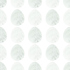 Seamless pattern with easter eggs, hand drawn illustration in watercolor style