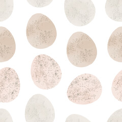 Seamless pattern with easter eggs, hand drawn illustration in watercolor style