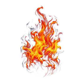 Flammes de feu orange et jaune avec quelques ombrages plus fonc&eacute;s. Isol&eacute; sans arri&egrave;re plan pour conception.