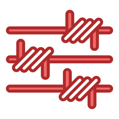 Barbed Wire red line filled icon