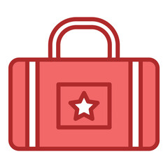 Box red line filled icon