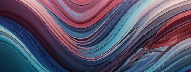 Horizontal colorful abstract wave background with crimson, cerulean, and lavender blush colors. Can be used as texture, background, or wallpaper. - obrazy, fototapety, plakaty