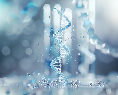 Laboratory precision, DNA helix revelation, medical research equipment