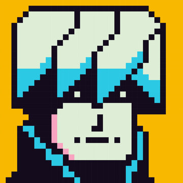 Pixel art male character 8-bit 80-s, caucasian man wearing papakha hat, avatar, cartoon vector icon, game user, web profile persons, people, social net portrait, gay face, minimalistic style.