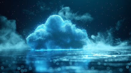 A blue cloud floating in the sky