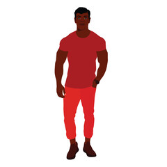 Modern fashionable black man in elegant art style vector