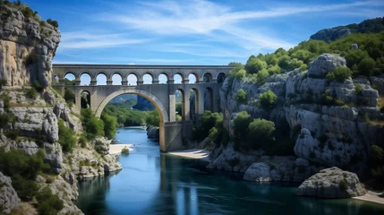 Verduisterende rolgordijnen zonder boren Pont du Gard pont du gard country