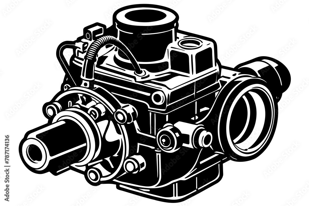 Sticker carburetor vector silhouette illustration