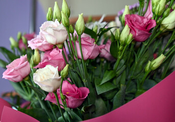 colorful roses in a vase