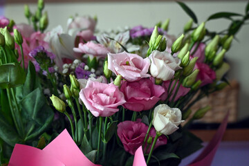 colorful roses in a vase