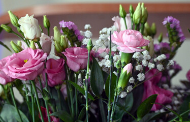 colorful roses in a vase