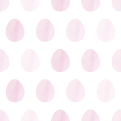 Seamless pattern with easter eggs, hand drawn illustration in watercolor style
