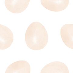 Seamless pattern with easter eggs, hand drawn illustration in watercolor style