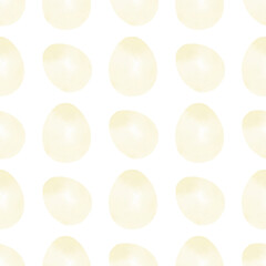 Seamless pattern with easter eggs, hand drawn illustration in watercolor style