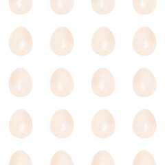 Seamless pattern with easter eggs, hand drawn illustration in watercolor style