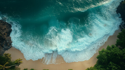 The ocean is calm and the waves are small