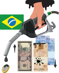 This image captures the intricate relationship between the US Dollar, the Brazilian Real, and oil prices, three pivotal elements in the global economy. The US Dollar, a benchmark currency, influences 