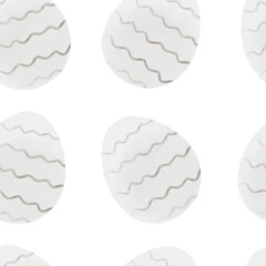 Seamless pattern with easter eggs, hand drawn illustration in watercolor style