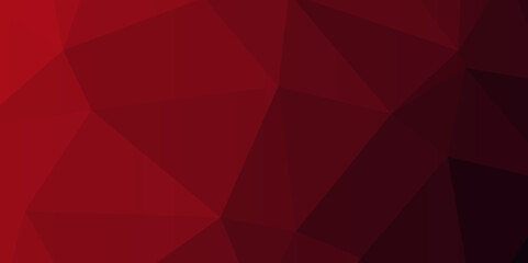 Abstract gradient red and black low poly background.