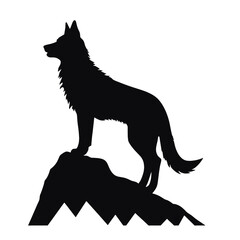 Wolf in mountains logo