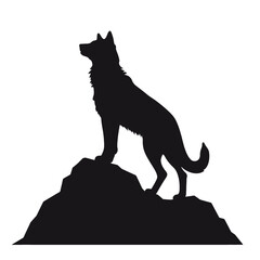 Wolf in mountains logo