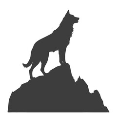 coyote,wolf on hill logo design,silhouette,element for vintage logo.conceptual illustrator vector