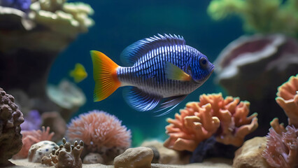 Stunning Pretty Colourful Tropical Saltwater Fish In Their Natural Habitat 300PPI High Resolution...