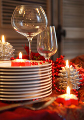 Christmas table preparations