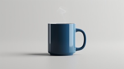An empty bright blue 15 ounce glass sits on a neutral gray background. The mug has no message or design. For displaying creative work or creating a personal brand