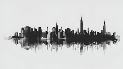 New York City skyline horizontal banner, generative Ai
